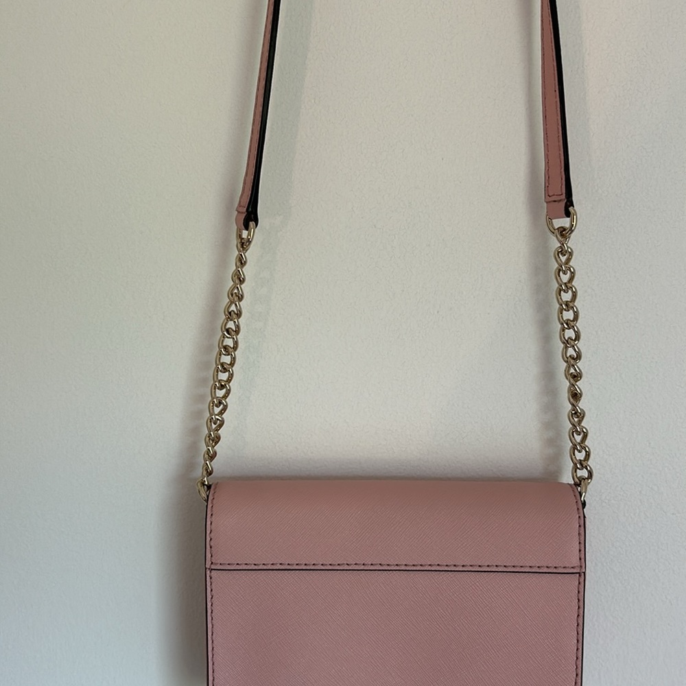 Kate Spade Light Pink Purse Small Gold Chain and Leather Strap - Picture 8 of 16